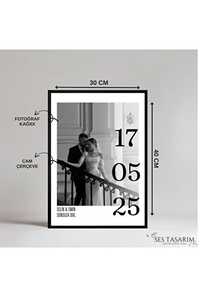 Sestasarmm Özel Tarihli Poster Tablo, Çerçeve, Kişiye Özel, Hediye, Sevgili, ...
