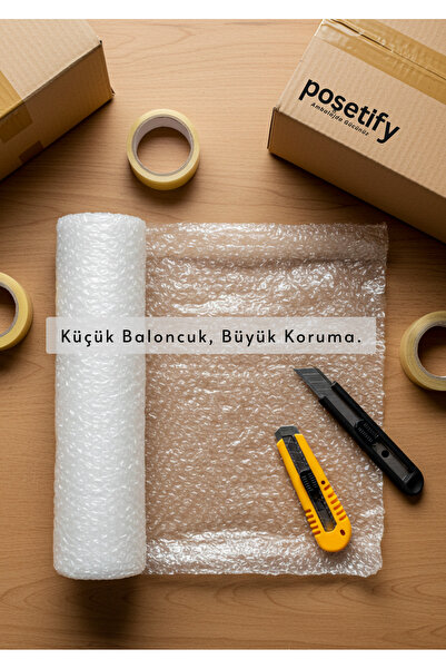 POŞETİFY 50Cmx10Metre Patpat | 1. Sınıf Kalın Balonlu Naylon Rulo | 35gr Pat Pat Ambalaj Malzemesi