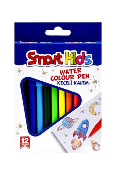 Smart Kids أقلام تلوين بشعيرات 12 قطعة، عبوة واحدة من أقلام التحديد، 12 لونًا...