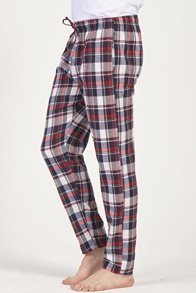 DOFİ Erkek Ekoseli Flanel Spor Pijama Altı Rahat Kesim