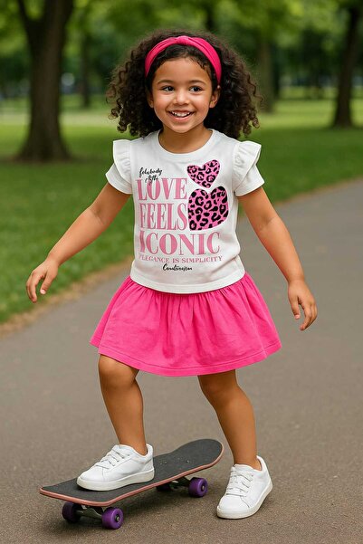 KAMİKAM Set copii cu fusta imprimata frumoasa si de buna calitate