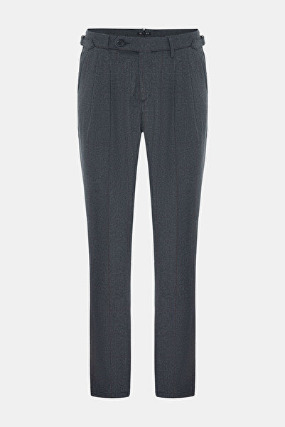 W Collection LACİVERT BORU PAÇA EKOSE PANTOLON