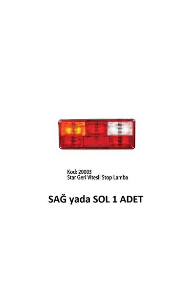 ASFAR STOP LAMBA 6'LI STAR (1ADET) KABLOLU GERİ VİTESLİ TRANSİT T15 YÖN BELIT...