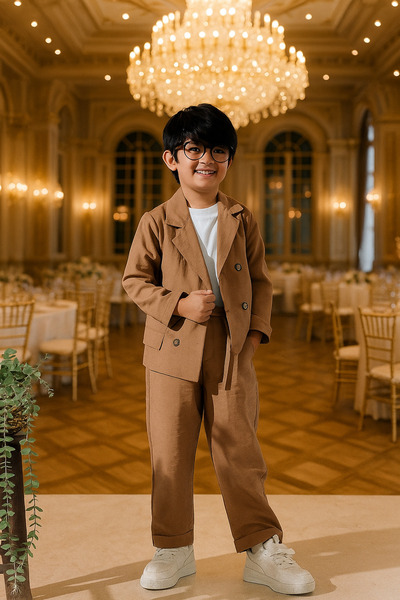 Çelix Kids Kruvaze Spor Ceketli Salaş 3’Lü Takım/Takım Elbise/Damatlık/Özel Gün Takım/Düğün/ Doğum Günü