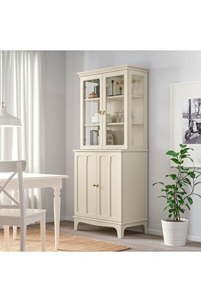 IKEA İKEA LOMMARP vitrin, açık bej, 86x199 cm