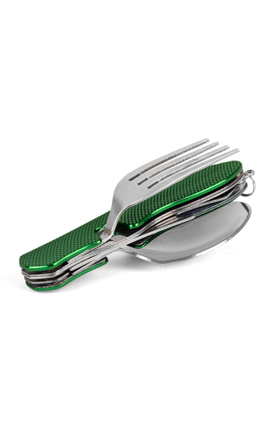 Nurcamp 4 in 1 Folding Camping Spoon Fork Knife Set