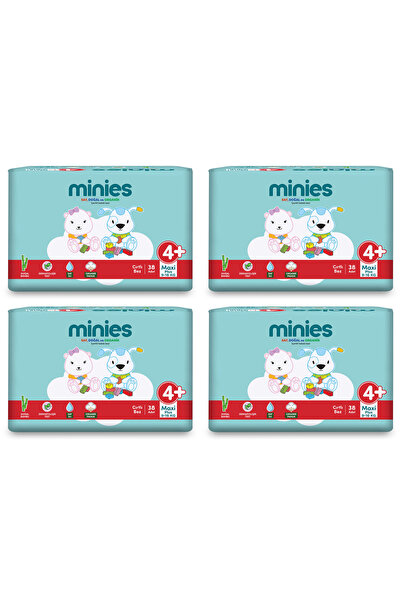 Minies 4+ Numara Bebek Bezi 38x4=152 Adet 4'lü Set