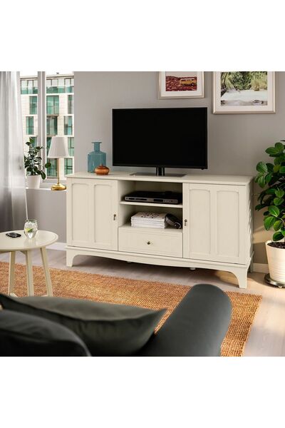 IKEA LOMMARP tv sehpası, koyu mavi-yeşil - açık bej, 159x45x81 cm