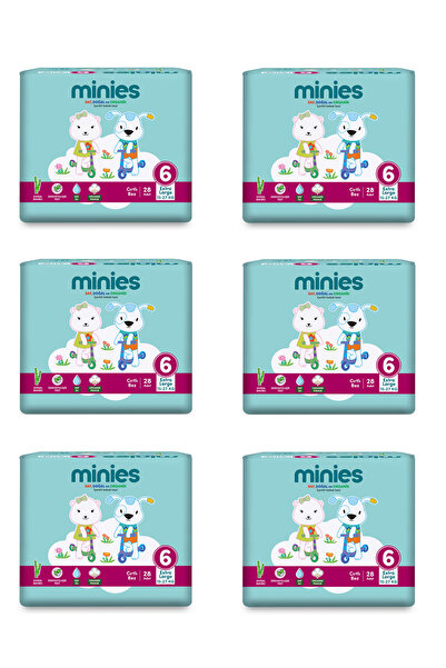 Minies 6 Numara 28x6=168 Adet Bebek Bezi 16+ kg