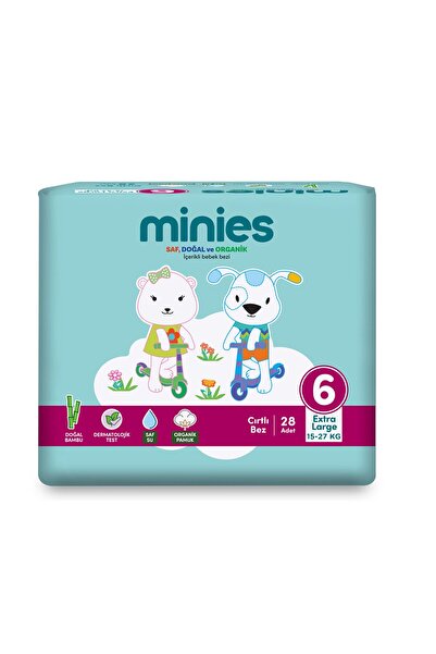 Minies Baby Diapers Extra Large Size 6 15-27 Kg 28 Pieces