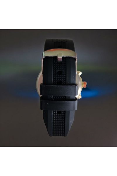 OEM Ceas casual bărbătesc, cadran negru-albastru Reflex, curea din silicon, afișaj analogic, mecanism cu cuarț