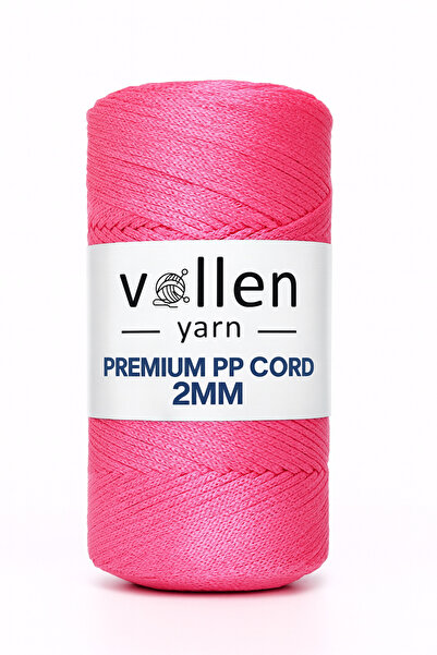 vollen yarn 200gr/230m Premium Polyester Macrame String 2mm, μακραμέ σχοινί, μακραμέ, σουπλά, σάκος σχοινί, φούξια