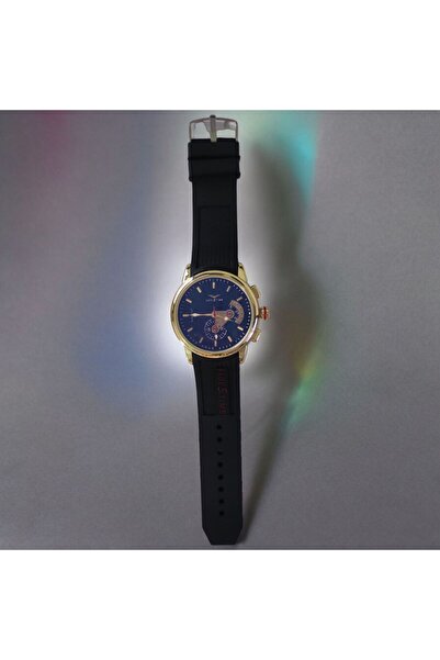 OEM Ceas bărbătesc, ecran reflectorizant negru-albastru, afișaj analogic, mecanism cuarț, curea din silicon