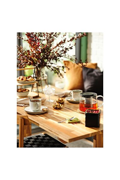 IKEA yemek masası, akasya, 140x76 cm, 4-6 kişilik