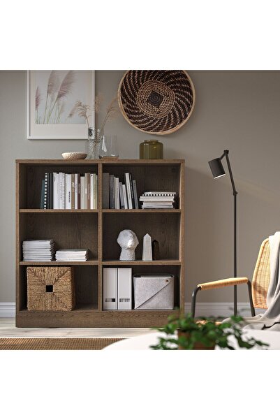 IKEA açık kitaplık, meşe kaplama-kahverengi, 121x37x120 cm
