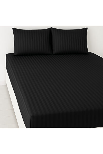 Gasel Home Double Satin Elastic Sheets Set (160X200 & 180X200)