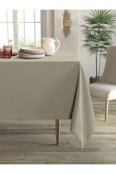 FAVOLLİ Velvet Textured Linen Color Tablecloth