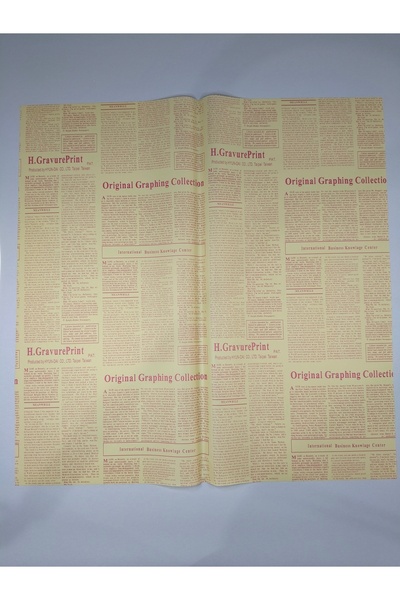 ÇINARASYADAHOME Sarı Kırmızı Yazılı Buketlik Çiçek Ambalaj Kağıtı Gazete Bask...