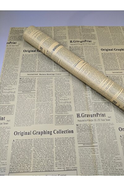 ÇINARASYADAHOME Buketlik Çiçek Ambalaj Kağıtı Gazete Çift Taraflı Baskılı Su ...