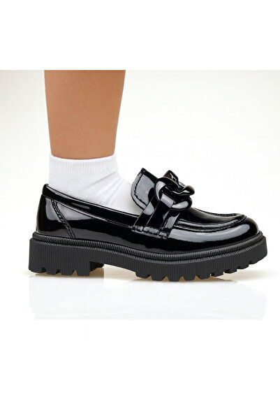 JOJO KIDS حذاء مدرسي من الجلد باللون الأسود للفتيات، حذاء كلاسيكي، نعل لتقويم...