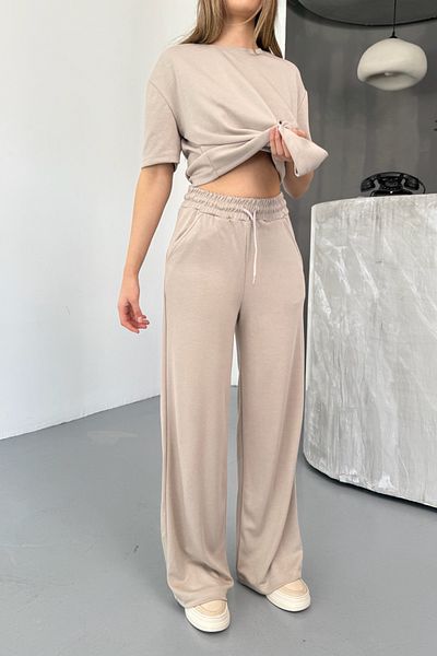 Balenbi Women's Modal Fabric Short Sleeve Tracksuit Set 1098