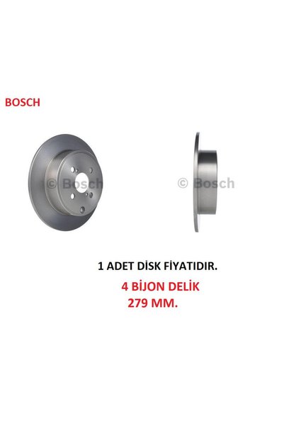 Bosch FREN DİSK ARKA COROLLA E120 2001/2007 VERSO AR10 2004/2008 4243102080 0986479149 1Ad