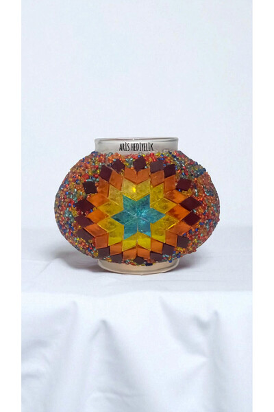 Zem El Yapımı Otantik Mozaik Avize Aplik Lambader Cam 12 Cm