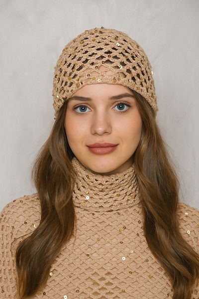 HAPPY HANDMADE 3Al2 Pay /Sequin Evening Dress Mesh /Cleopatra Beret/Mesh Beret/Summer Hat/Mesh Hat/New Trend