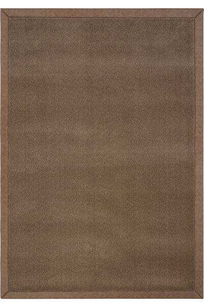 Cool Halı Monet Bordürlü Düz Renk Kahverengi Kalın Halı Modern Dokuma Ofis Mağaza Fuar Showroom Salon Halısı