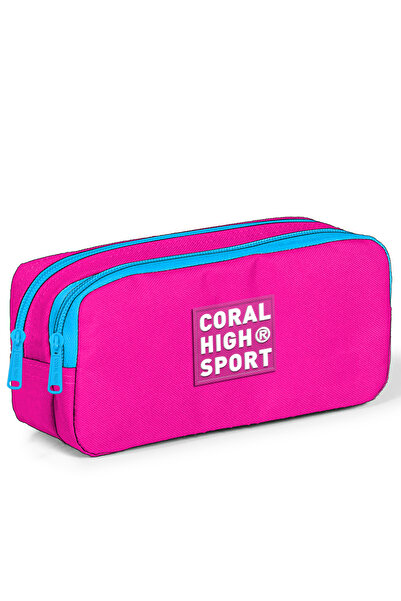 Coral High Geantă pentru stilou Sport Neon Pink cu două compartimente 22279