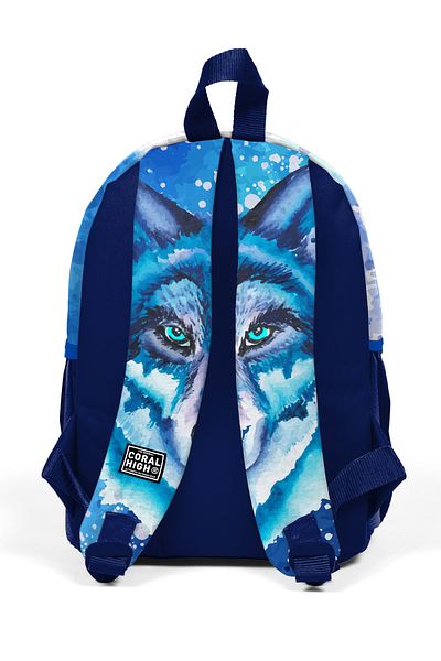 Coral High Σακίδιο πλάτης Little Nest Navy Blue Wolf με μοτίβο δύο θέσεων 23543