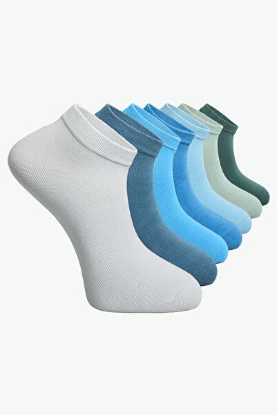 Buluş Organic Комплект от 7 мъжки чорапи до глезена от многоцветен органичен пениран памук