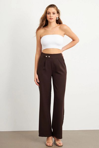 Cool & Sexy Women's Brown Pocket Pants Flu7250