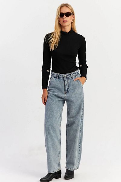 Cool & Sexy Pantaloni largi de damă Ice Blue - AUR5