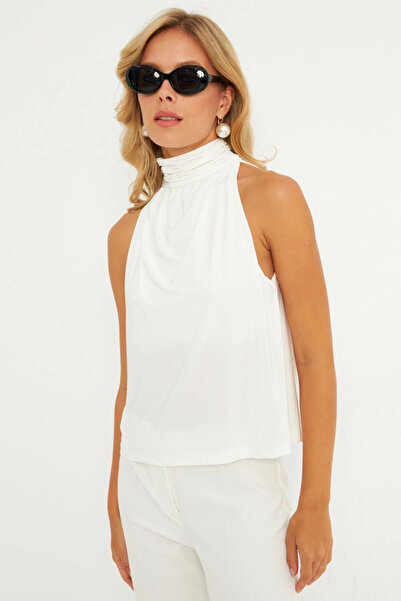 Cool & Sexy Γυναικεία μπλούζα με λευκά κουμπιά - Elt3963