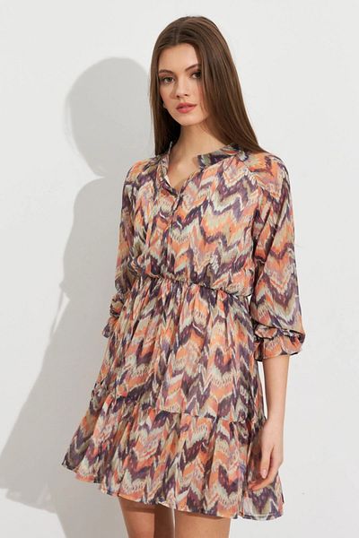 Cool & Sexy Women's Multi Patterned Chiffon Mini Dress Rop107
