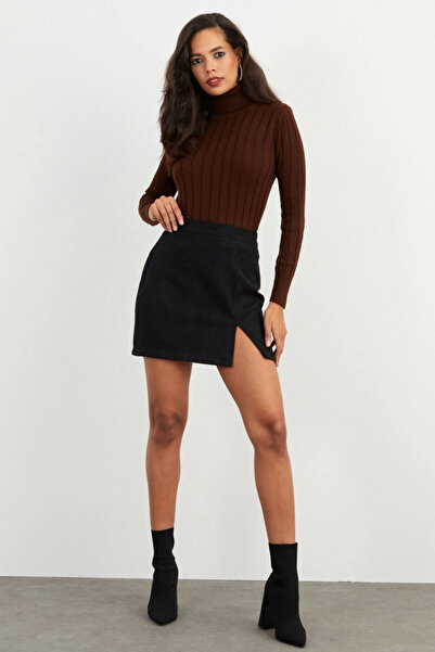 Cool & Sexy Dámská černá razená minisukně KN55