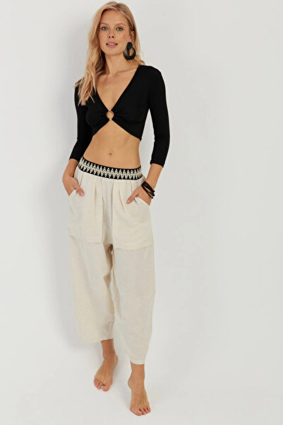 Cool & Sexy Dámské kalhoty Ecru Pocket Shalwar ÖM1203