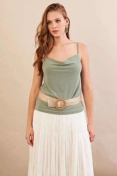 Cool & Sexy Women's Çağla Melange Degaje Collar Blouse Lpp1286-90