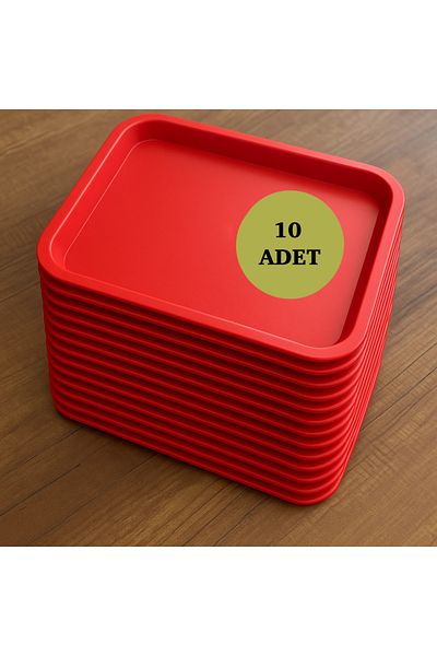 ray plastik 10 Serving Trays Red 34X26 cm