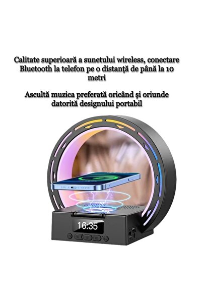 MILARIS Smart LED lamp, 15W wireless charging, Bluetooth speaker, Alarm clock