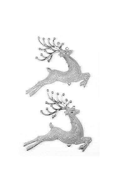 partidolu Ornament de Anul Nou de Crăciun de Pădure de Pădure de Cervi de culoare argintie 14 cm 2 bucTF447