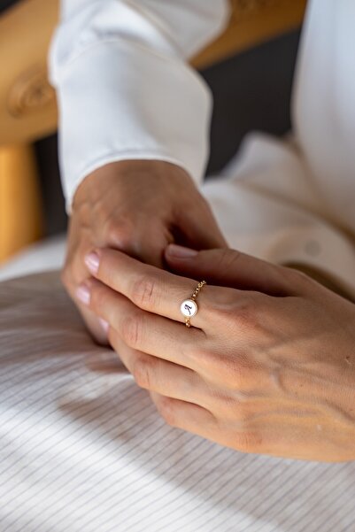 VogueDiamond Zarif Altın A Harfi Yüzük