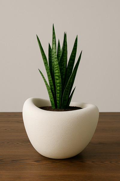 Lunalore Fiber Beton Görünümlü Dokulu Dekoratif Avize Saksı – 30 cm | Modern Tasarım Yapay & Canlı Bitki Uyum