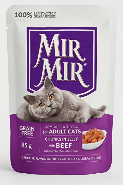 Mır Mır MIR MIR JÖLE İÇERİSİNDE PARÇA ETLİ SIĞIR ETLİ 85GR GR YAŞ MAMA (24 ADET)