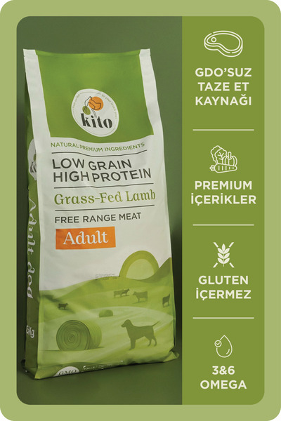 kito Doğal Besi Kuzu Etli Yetişkin Köpek Maması 15 Kg (SÜPER PREMİUM MAMA)