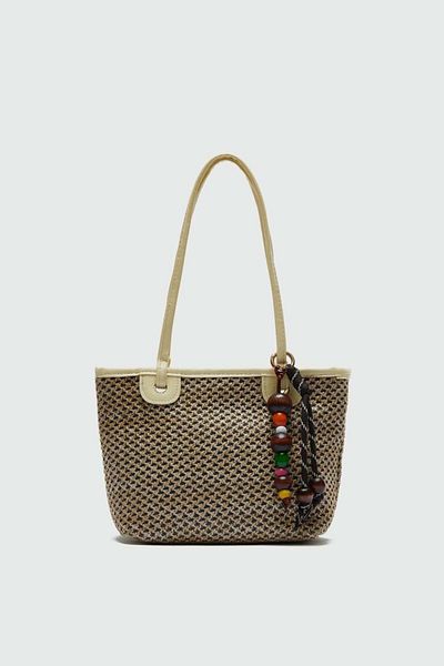 Shule Bags Roen Straw Shoulder Bag Yellow
