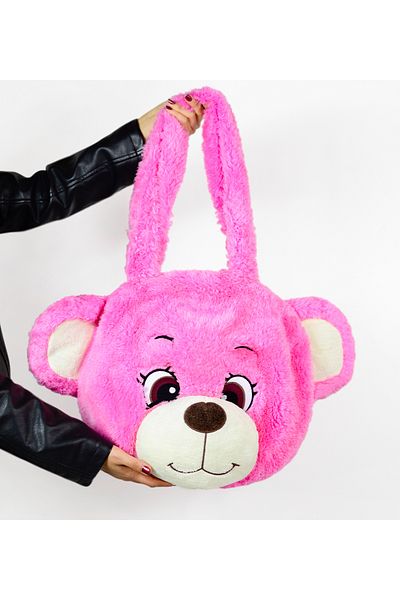 Özgüner Oyuncak Pabtex Plush Teddy Bear Head Wide Shoulder Bag