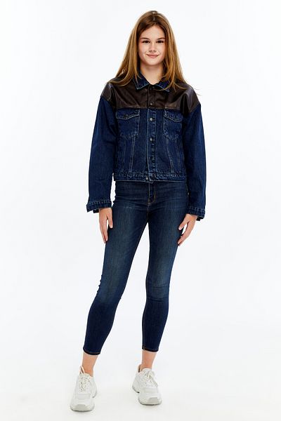 CHOS7N Jachetă standard de blugi pentru femei, din piele, nișă, design original, zilnic, model Streetwear, paltoane bomber, jachetă de colegiu