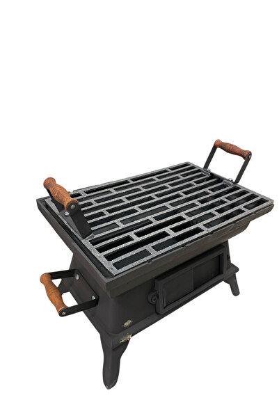 flamestove Küçük Kare Ahşap Saplı Döküm Mangal